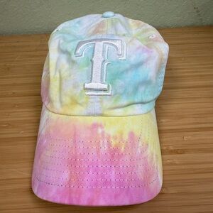 Texas Rangers Tie Dye Dad Hat MLB Adjustable Baseball Cap Pastel